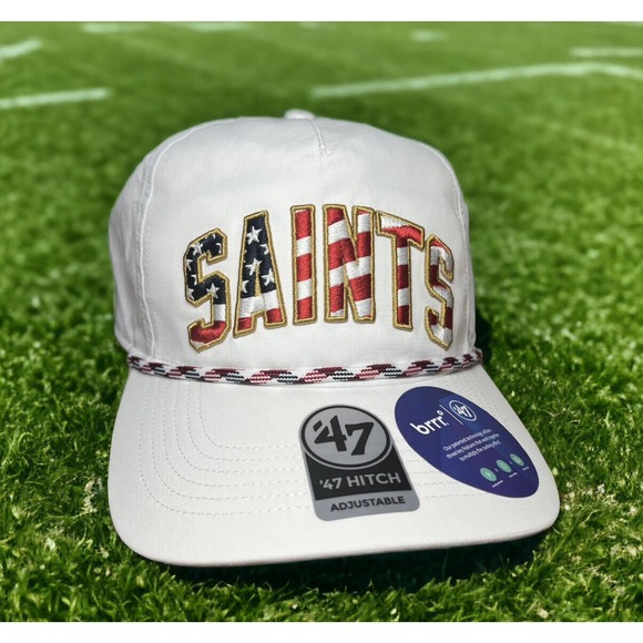 New Orleans Saints ‘47 Brand Hitch White Flag Flutter Rope Brrr Hat Cap OSFA New - Picture 3 of 11
